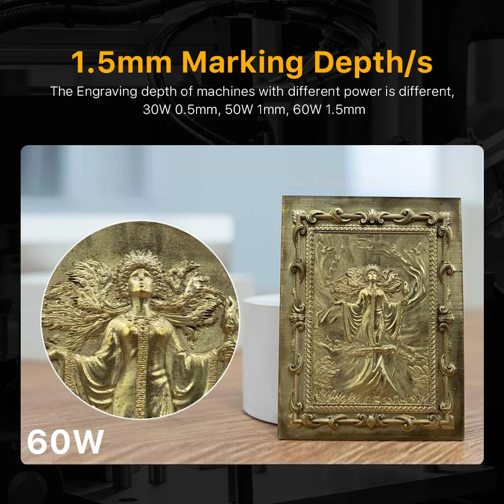 Cloudray 30/50/60W Fiber Laser Marking Machine 110*110mm For Cutting Jewelry Gold Silver Stainless Steel Copper Aluminum Sheet