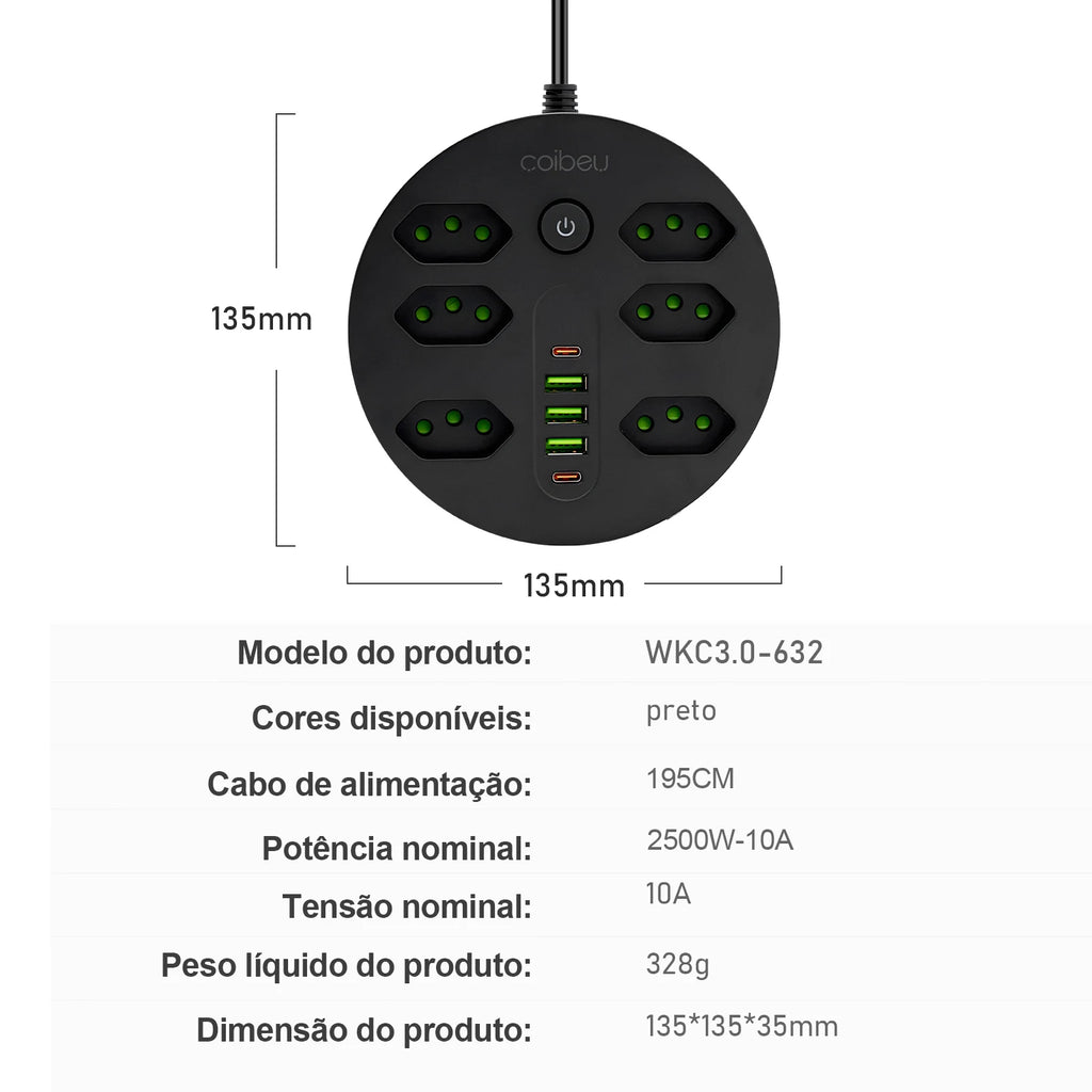 Extension socket, electrical extension, USB socket, power outlet line filter, socket extension, 10A,110-220V