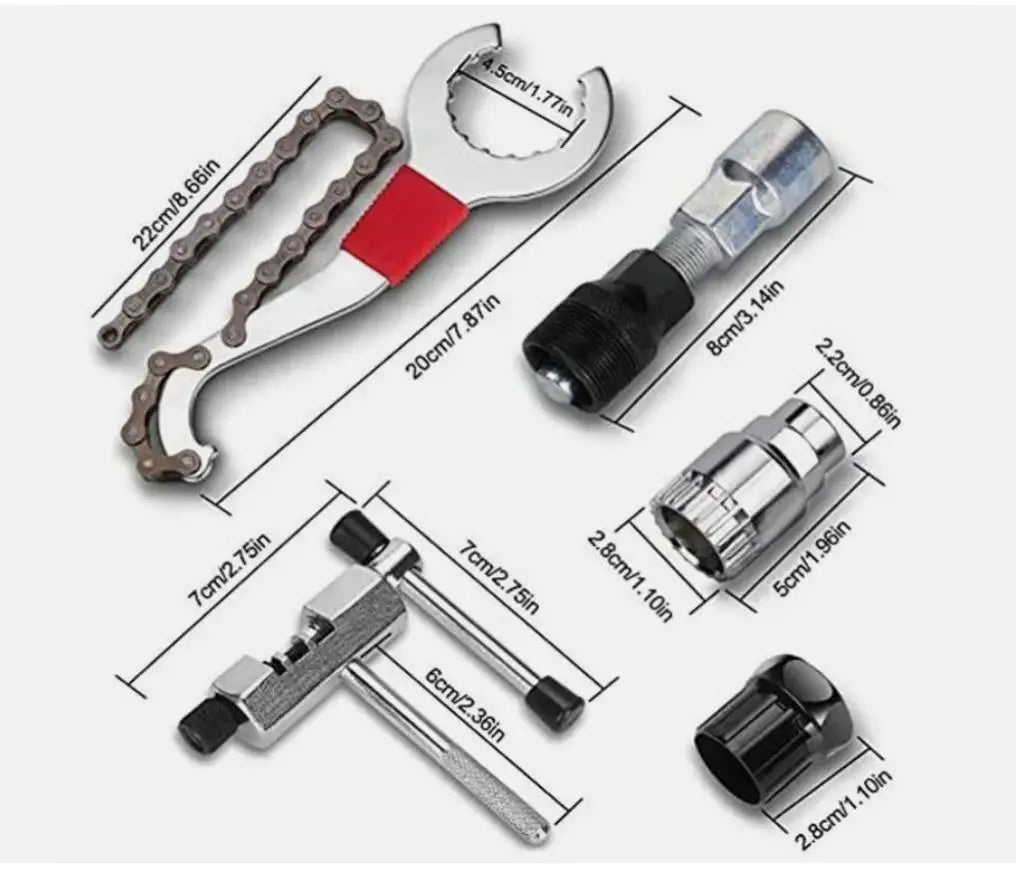 Steel Bicycle Repair Tool Kit Crank Chain Cutter Extractor Bracket Aluminum