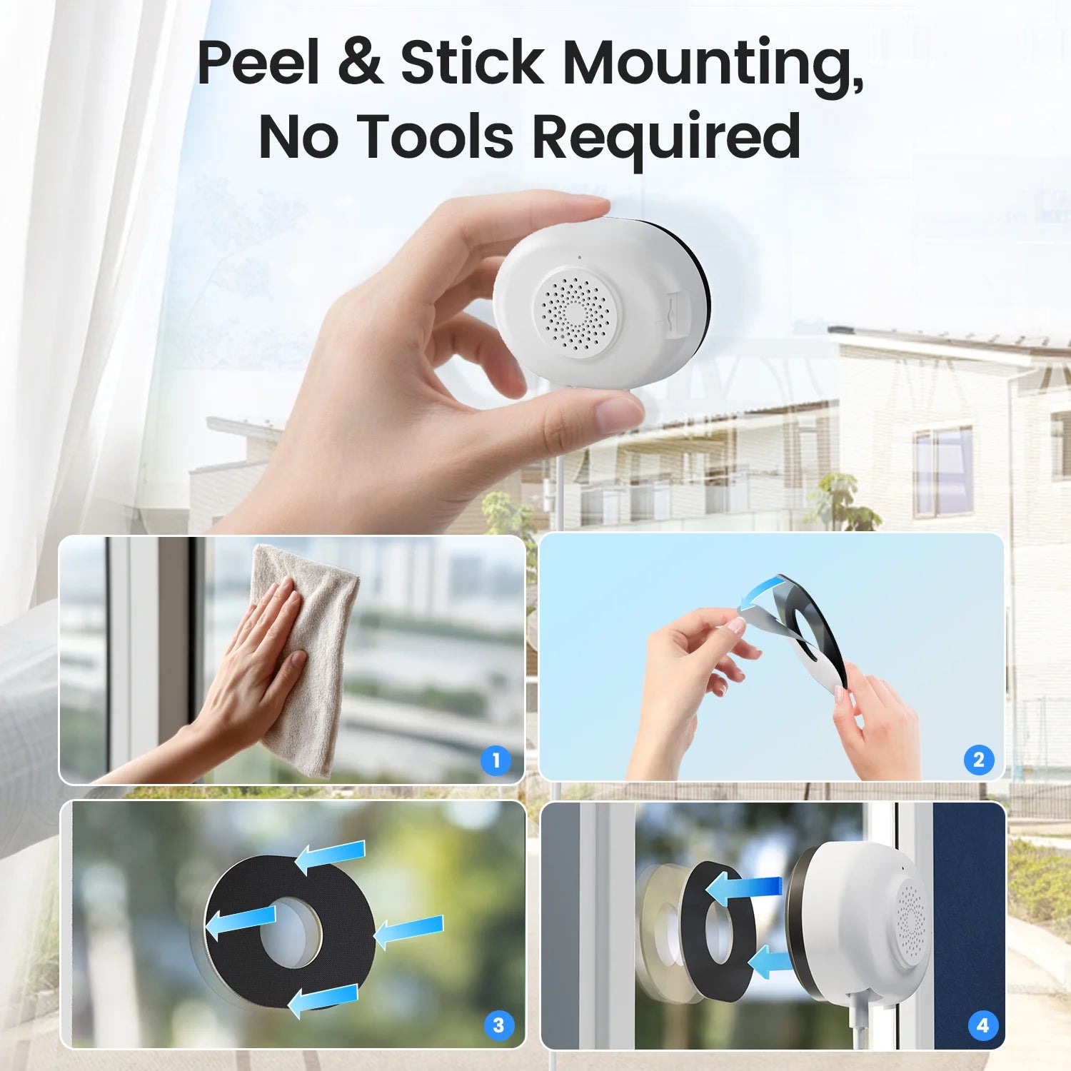 ZOSI C680 3MP Window Security Camera Full Color Night Vision 2K Indoor Plug-in WiFi Surveillance Camera for Home Security