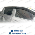 Sun Rain Guards For Ford Ranger T9 2023 2024 Wildtrak Sport XLT XLS XL Smoke Black Window Visor Car Exterior Accessories